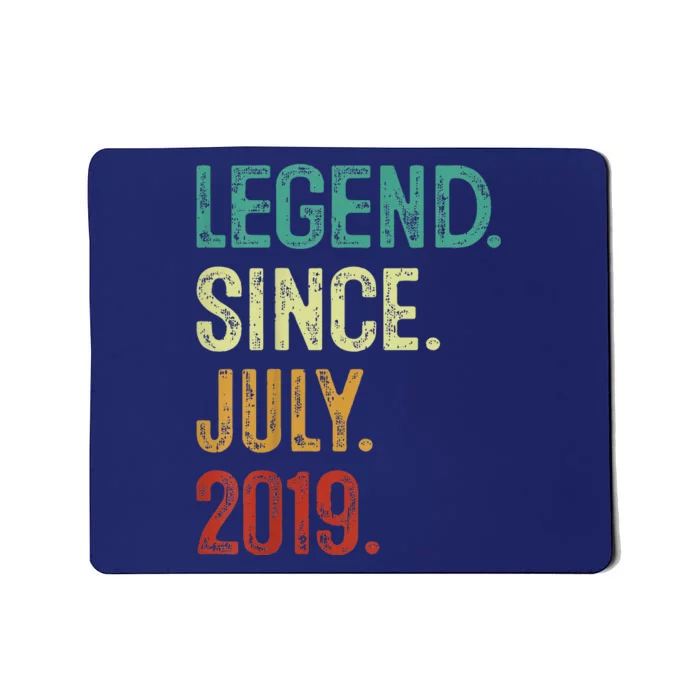 Kids 4 Years Old Legend Since July 2019 4th Birthday Mousepad