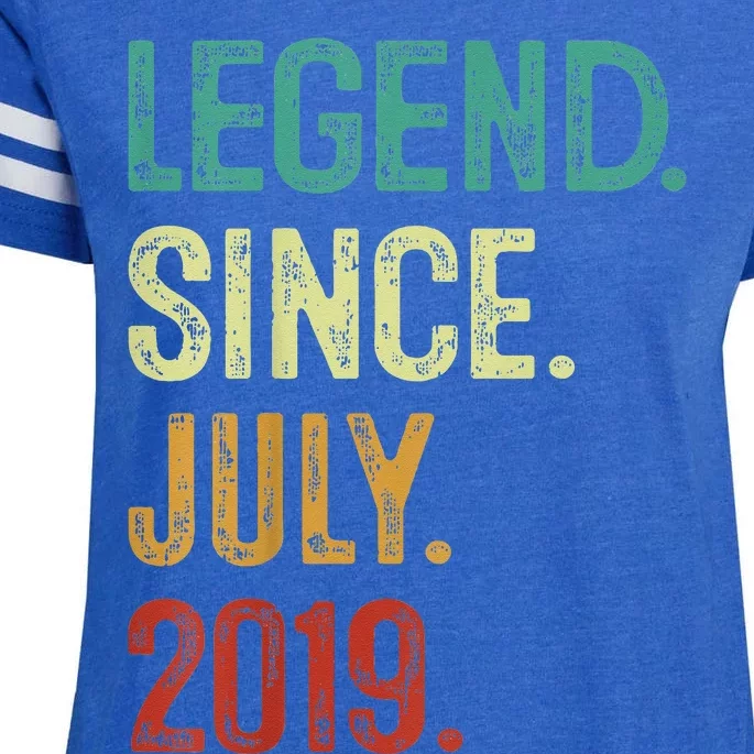 Kids 4 Years Old Legend Since July 2019 4th Birthday Enza Ladies Jersey Football T-Shirt