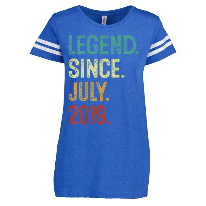 Kids 4 Years Old Legend Since July 2019 4th Birthday Enza Ladies Jersey Football T-Shirt