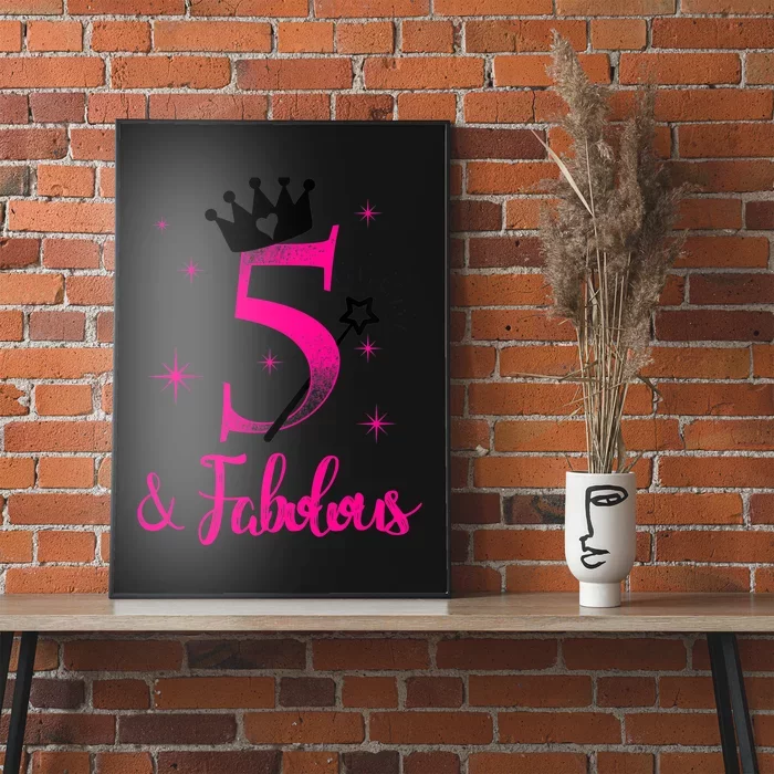 Kid 5 And Fabulous (Five) - 5th Birthday Poster