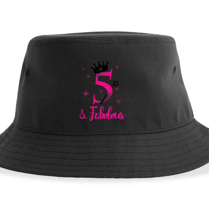 Kid 5 And Fabulous (Five) - 5th Birthday Sustainable Bucket Hat