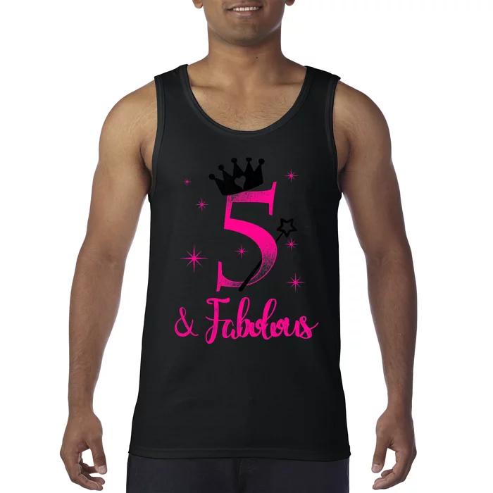 Kid 5 And Fabulous (Five) - 5th Birthday Tank Top