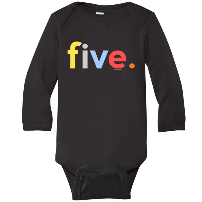 K.i.d.s 5th Birthday Shirt Boy 5 Five Year Old | Age 5 Party Ideas Baby Long Sleeve Bodysuit