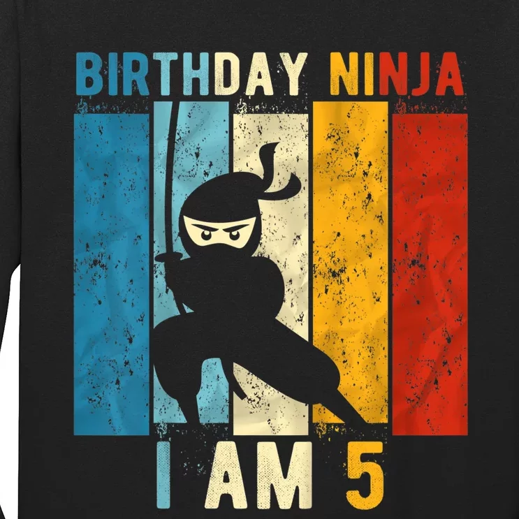 K.i.d.s 5th Birthday Ninja 5 Year Old Birthday Long Sleeve Shirt