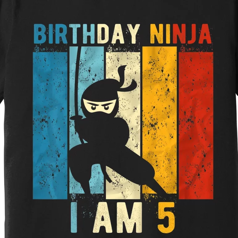 K.i.d.s 5th Birthday Ninja 5 Year Old Birthday Premium T-Shirt