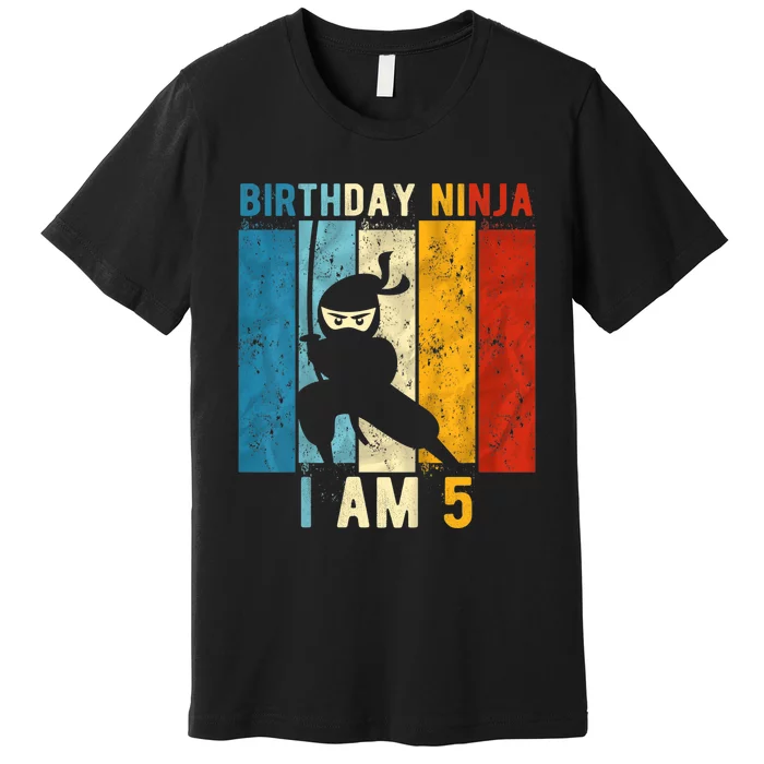 K.i.d.s 5th Birthday Ninja 5 Year Old Birthday Premium T-Shirt