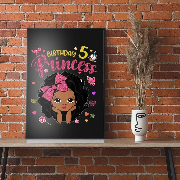 K.i.d.s 5th Birthday Princess Funny Gifts Girl Daughter 5 Year Old Poster