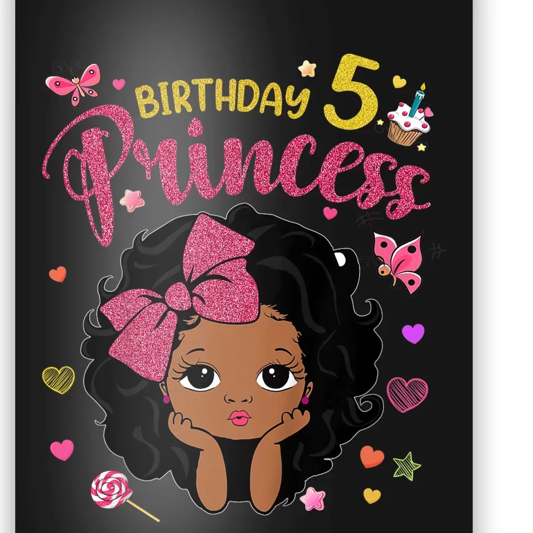 K.i.d.s 5th Birthday Princess Funny Gifts Girl Daughter 5 Year Old Poster