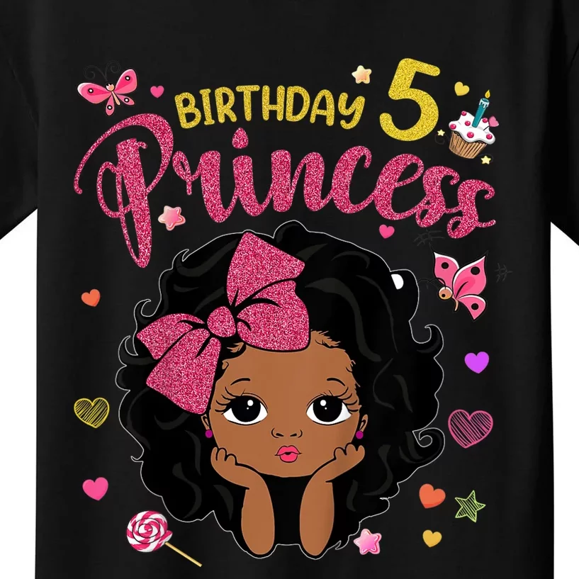 K.i.d.s 5th Birthday Princess Funny Gifts Girl Daughter 5 Year Old Kids T-Shirt