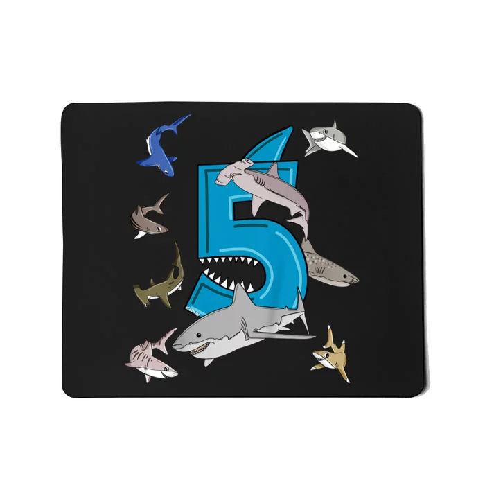 K.i.d.s 5th Birthday b.o.y.s shark white shark Mousepad