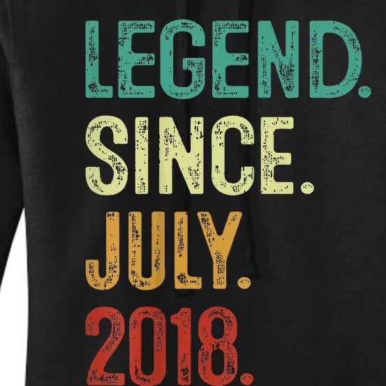 Kids 5 Years Old Legend Since July 2018 5th Birthday Women's Pullover Hoodie