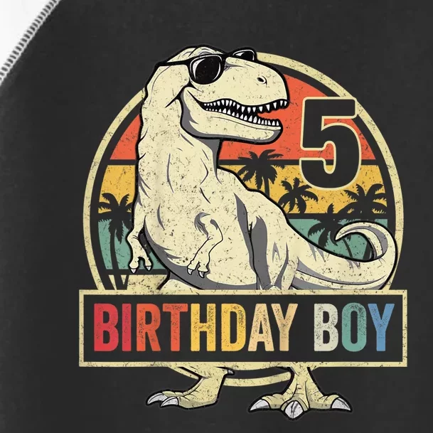 K.i.d.s 5 Year Old Shirt 5th Birthday Boy T Rex Dinosaur Shirt Toddler Fine Jersey T-Shirt