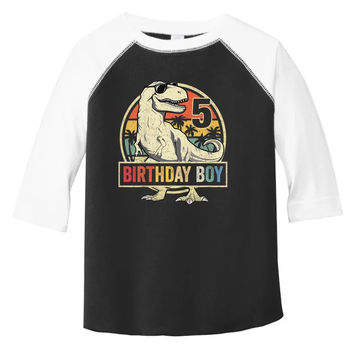 K.i.d.s 5 Year Old Shirt 5th Birthday Boy T Rex Dinosaur Shirt Toddler Fine Jersey T-Shirt