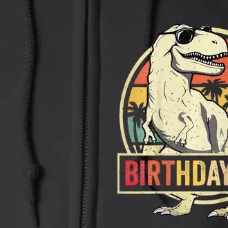 Kids 5 Year Old 5th Birthday Boy T Rex Dinosaur Full Zip Hoodie