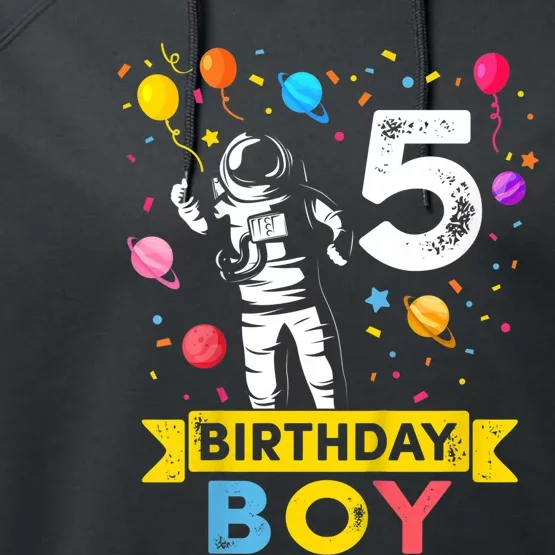 K.i.d.s 5 Year Old Boy Astronaut 5th Birthday Boy Performance Fleece Hoodie