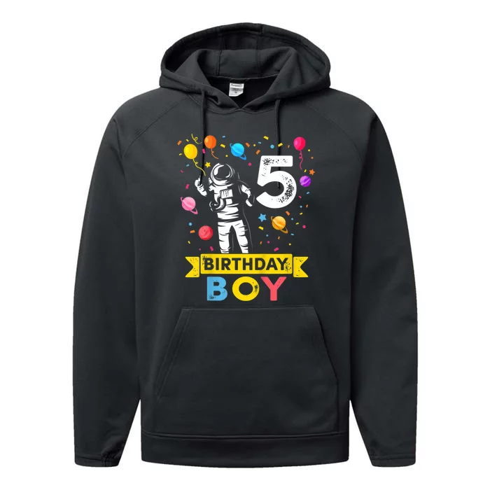 K.i.d.s 5 Year Old Boy Astronaut 5th Birthday Boy Performance Fleece Hoodie