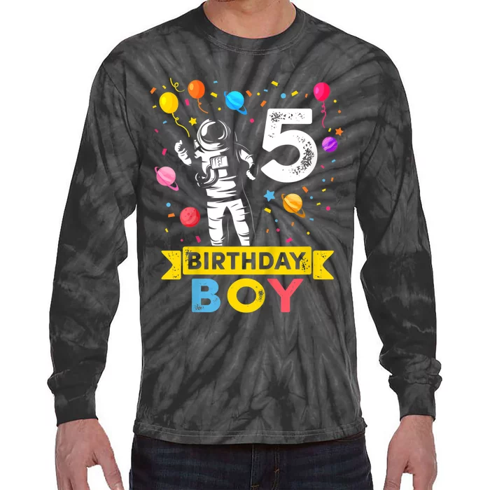 K.i.d.s 5 Year Old Boy Astronaut 5th Birthday Boy Tie-Dye Long Sleeve Shirt