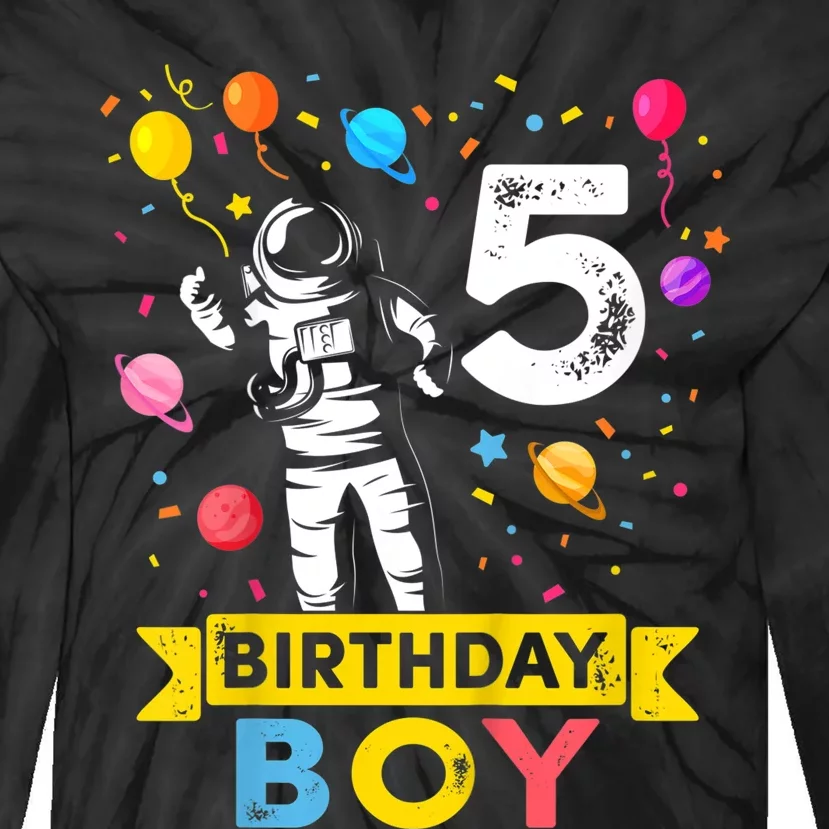 K.i.d.s 5 Year Old Boy Astronaut 5th Birthday Boy Tie-Dye Long Sleeve Shirt