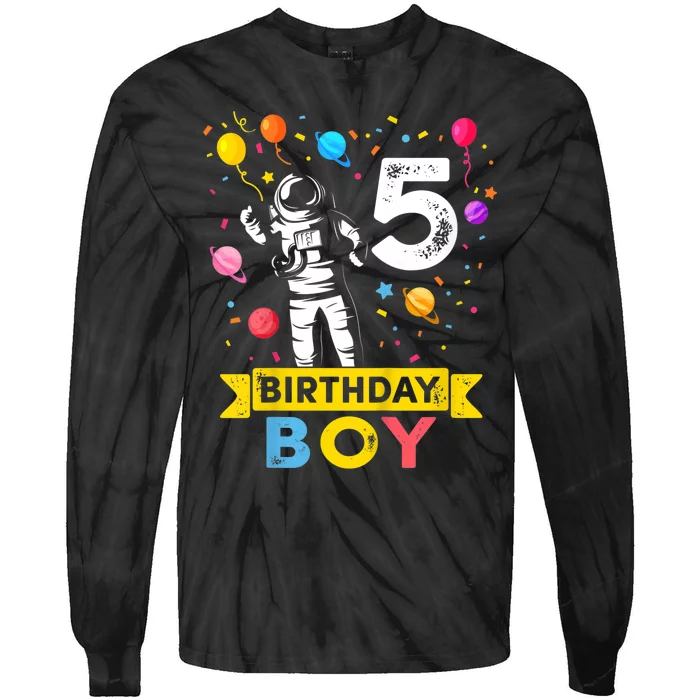 K.i.d.s 5 Year Old Boy Astronaut 5th Birthday Boy Tie-Dye Long Sleeve Shirt