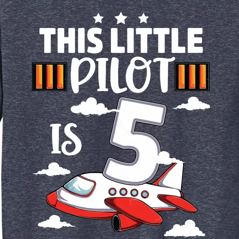 Kids 5 Year Old Boy Girl Airplane Pilot 5th Birthday Aircraft Sweatshirt