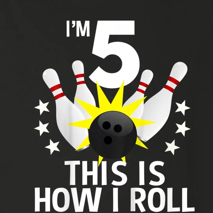 Kids 5 Year Old Bowling Birthday Party How I Roll 5th Toddler Long Sleeve Shirt