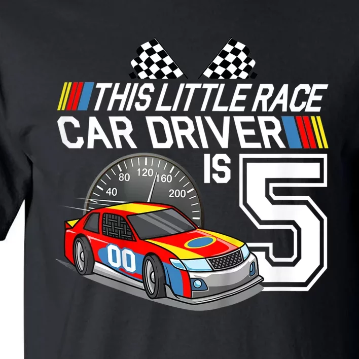 Kids 5 Year Old Race Car Birthday 5th Stock Car Racing Party Tall T-Shirt