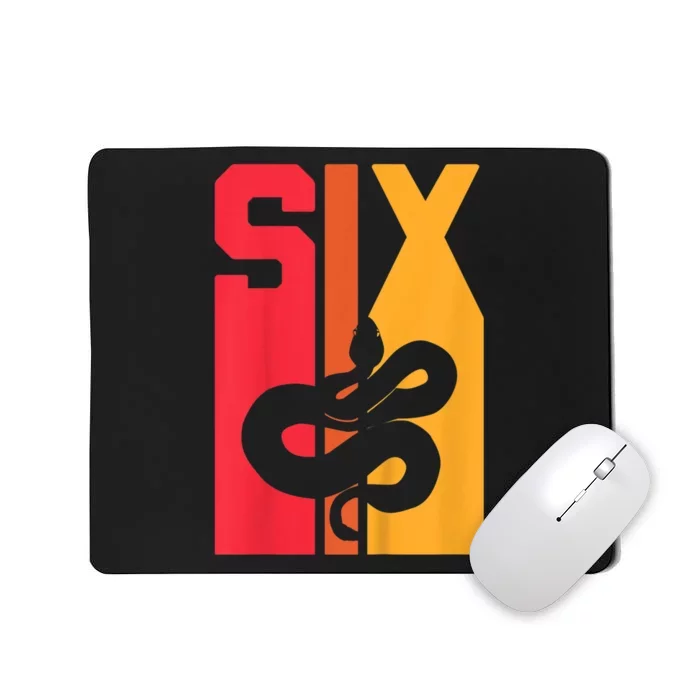 Kids 6th Birthday Vintage Snake Lover Pet Reptile 6 Years Old Mousepad