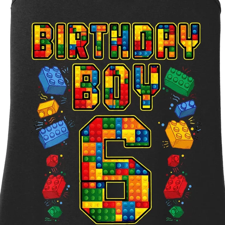 Kids 6th Birthday Master Builder 6 Years Old Block Building Ladies Essential Tank