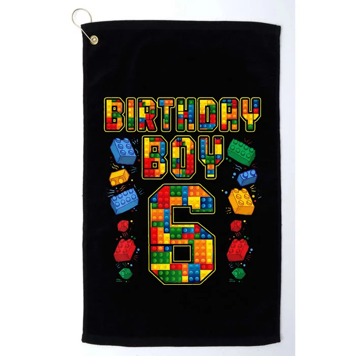 Kids 6th Birthday Master Builder 6 Years Old Block Building Platinum Collection Golf Towel