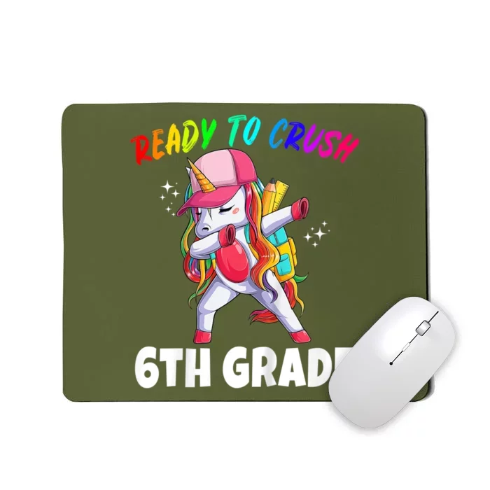 Kids 6th Grade Unicorn First Day Of School Gift Girl Rainbow Mousepad