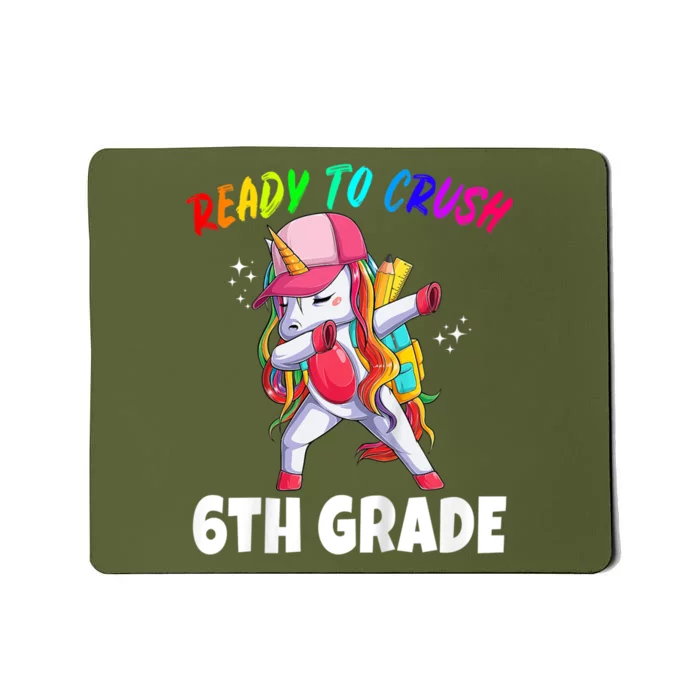 Kids 6th Grade Unicorn First Day Of School Gift Girl Rainbow Mousepad