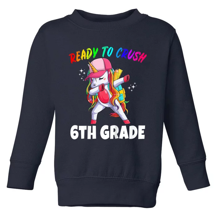 Kids 6th Grade Unicorn First Day Of School Gift Girl Rainbow Toddler Sweatshirt