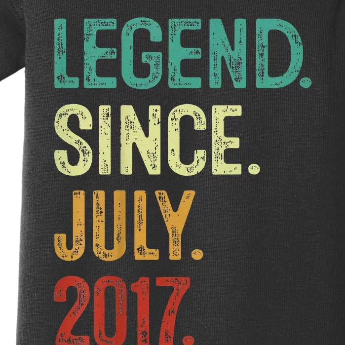 Kids 6 Years Old Legend Since July 2017 6th Birthday Baby Bodysuit