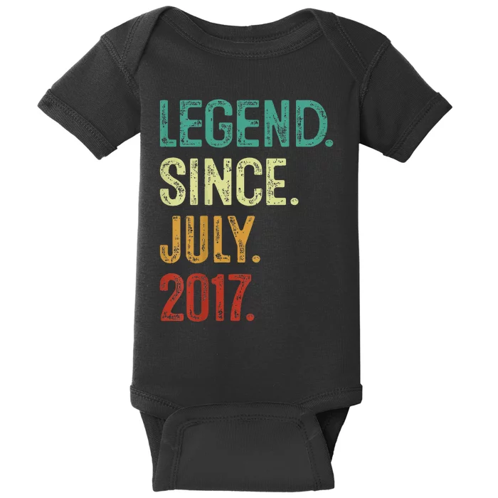 Kids 6 Years Old Legend Since July 2017 6th Birthday Baby Bodysuit