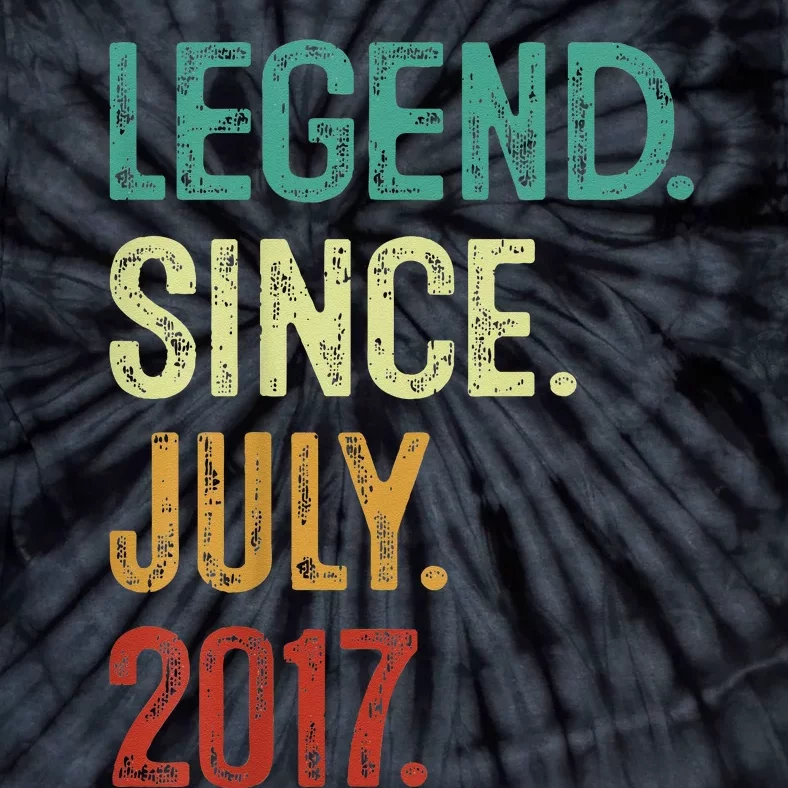 Kids 6 Years Old Legend Since July 2017 6th Birthday Tie-Dye T-Shirt