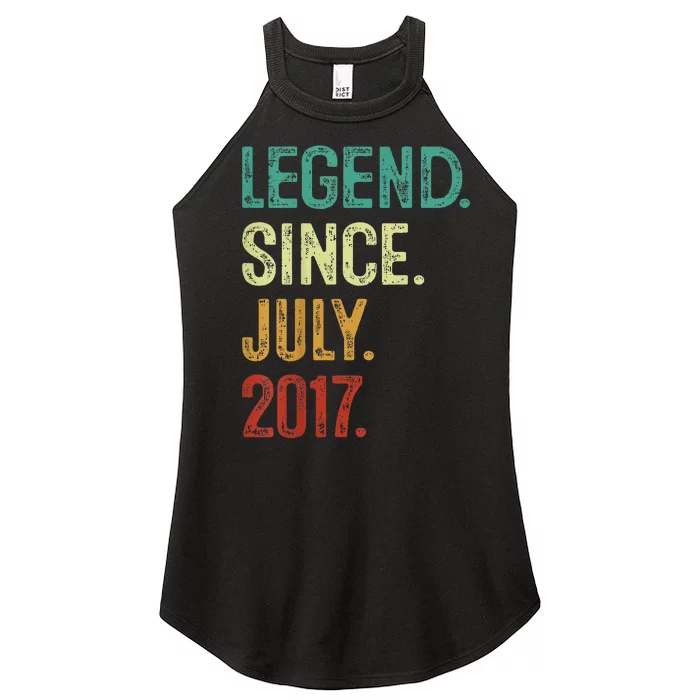 Kids 6 Years Old Legend Since July 2017 6th Birthday Women’s Perfect Tri Rocker Tank