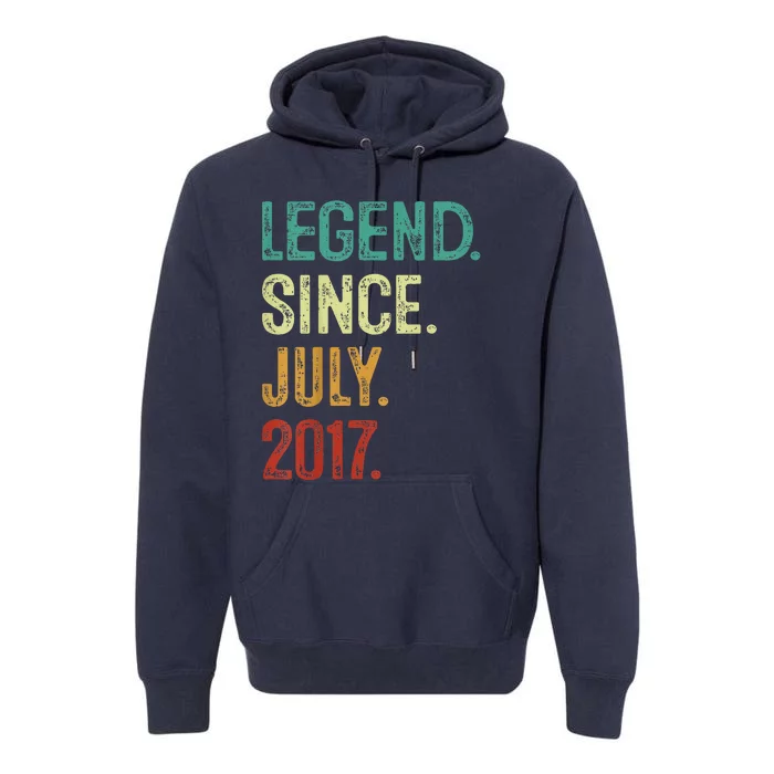 Kids 6 Years Old Legend Since July 2017 6th Birthday Premium Hoodie