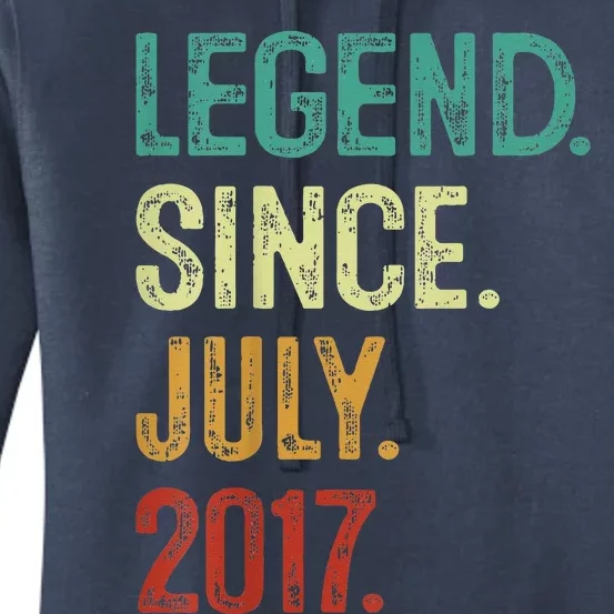 Kids 6 Years Old Legend Since July 2017 6th Birthday Women's Pullover Hoodie