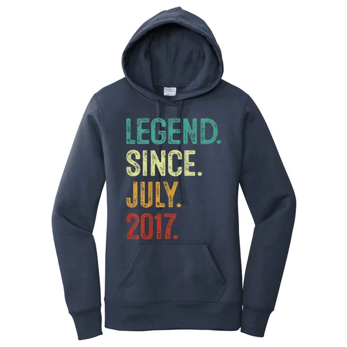 Kids 6 Years Old Legend Since July 2017 6th Birthday Women's Pullover Hoodie