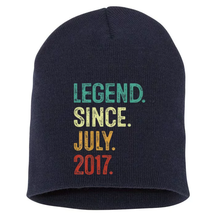 Kids 6 Years Old Legend Since July 2017 6th Birthday Short Acrylic Beanie