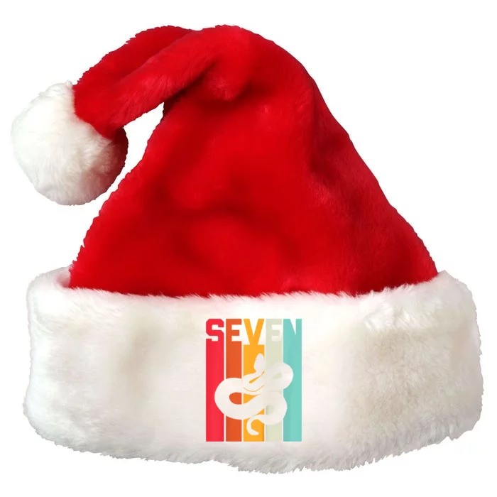 Kids 7th Birthday Vintage Snake Lover Pet Reptile 7 Years Old Premium Christmas Santa Hat