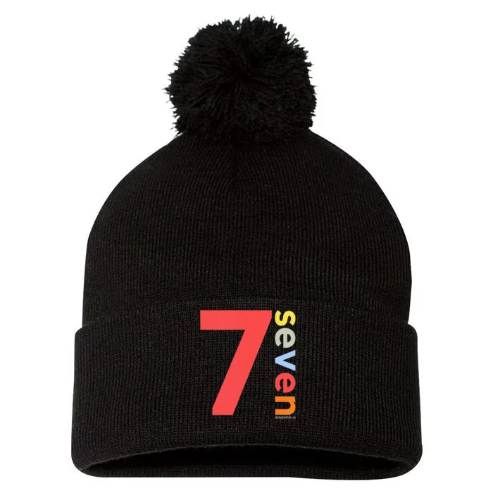 Kids 7th Birthday Boy 7 Year Old Seven Party Age 7 Ideas Pom Pom 12in Knit Beanie