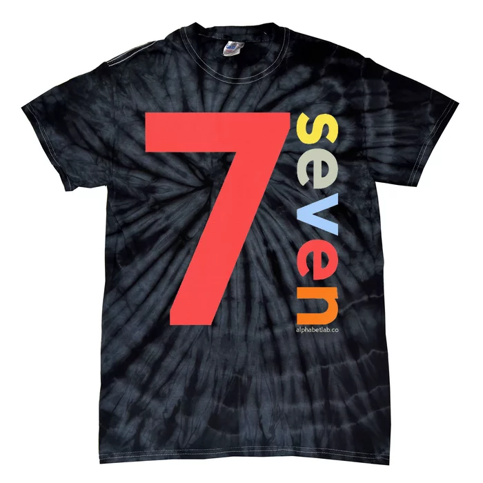 Kids 7th Birthday Boy 7 Year Old Seven Party Age 7 Ideas Tie-Dye T-Shirt