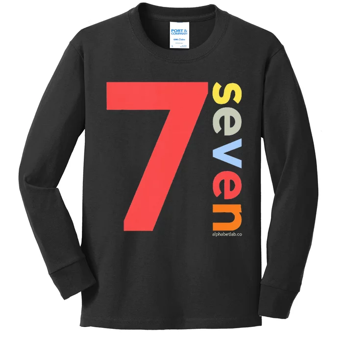 Kids 7th Birthday Boy 7 Year Old Seven Party Age 7 Ideas Kids Long Sleeve Shirt