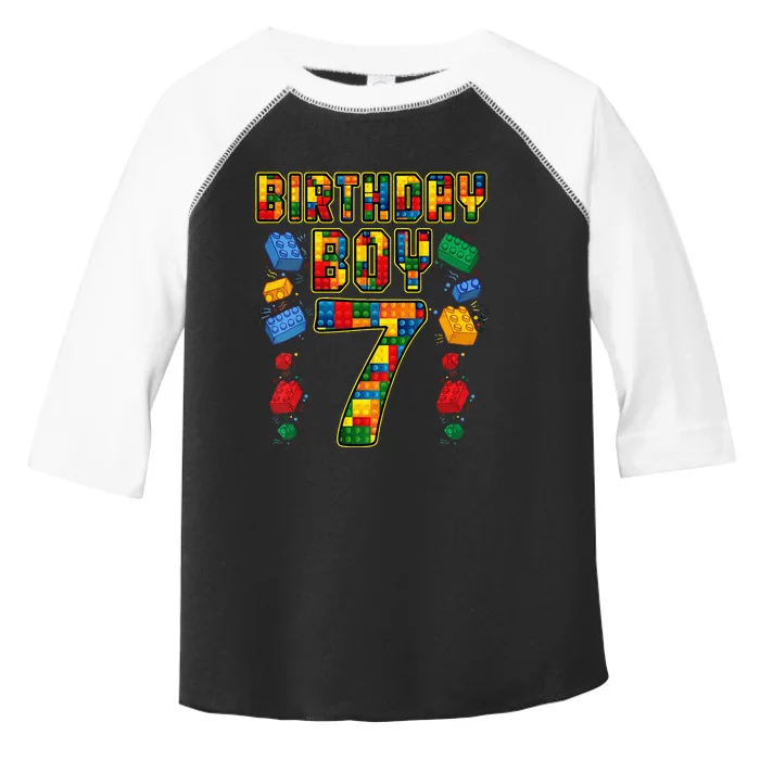 Kids 7th Birthday Master Builder 7 Years Old Block Building Toddler Fine Jersey T-Shirt