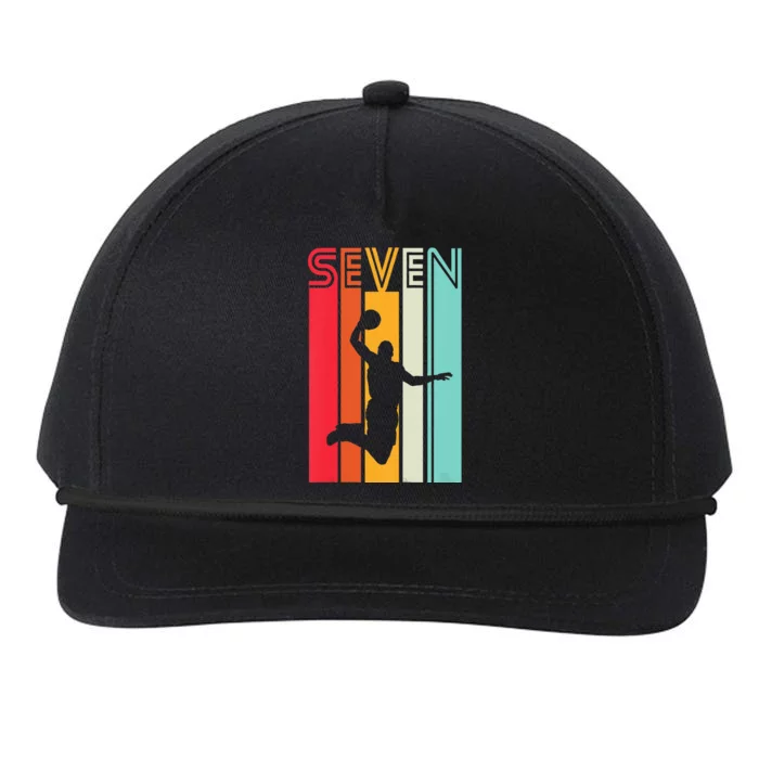 Kids 7th Birthday Basketball Lover Gift 7 Years Old Retro Snapback Five-Panel Rope Hat