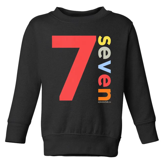 Kids 7th Birthday Boy 7 Year Old Seven Party Age 7 Ideas Toddler Sweatshirt