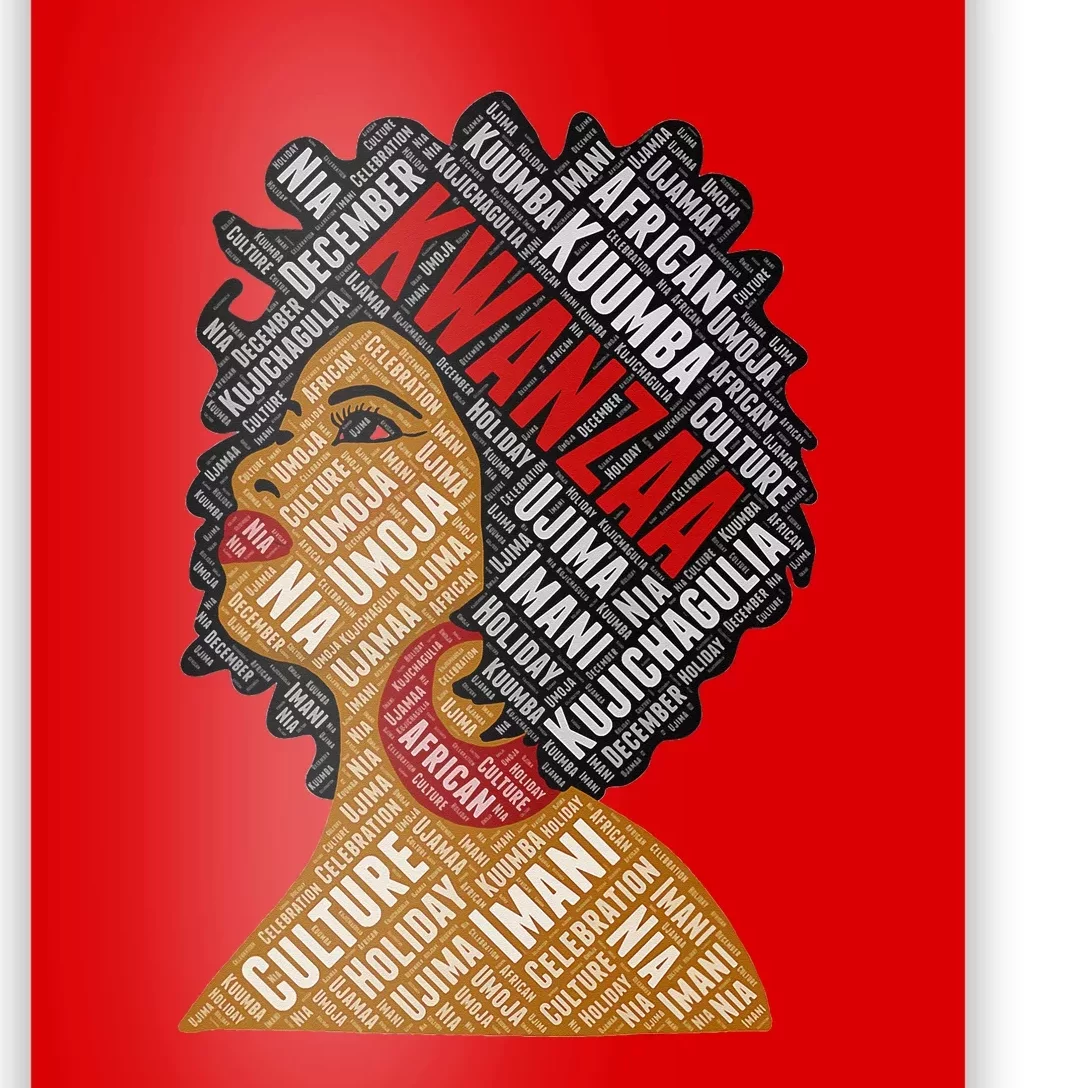 Kwanzaa 7 Principles Afro Black Woman Poster