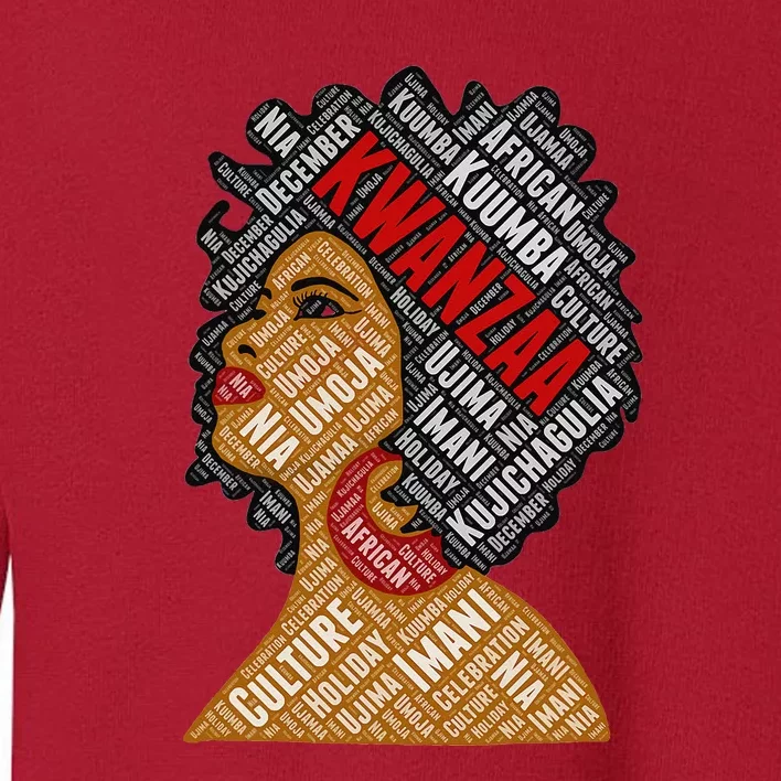 Kwanzaa 7 Principles Afro Black Woman Toddler Sweatshirt