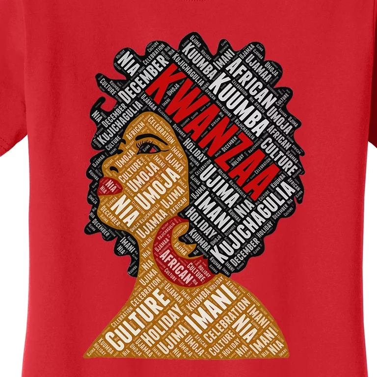 Kwanzaa 7 Principles Afro Black Woman Women's T-Shirt